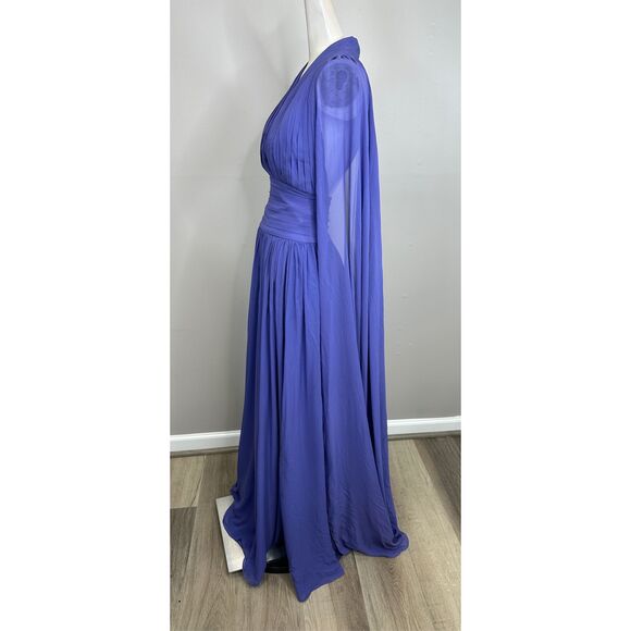 Elie Saab Pleated Silk Gown in Iris Blue Size 34 (US2) $4800 - Picture 6 of 12